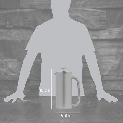 ESPRO Fathers Day French Press Coffee Maker for Dad, Pro P7 Brushed Stainless Steel 304, Patented Double Walled Micro-Filter, Insulated Grit-Free Brew, Heat Resistant BPA Free, 32oz