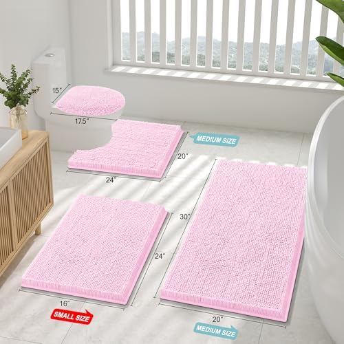 Smiry Bathroom Rugs 44X24, Luxury Chenille Extra Soft Absorbent Bath Mat