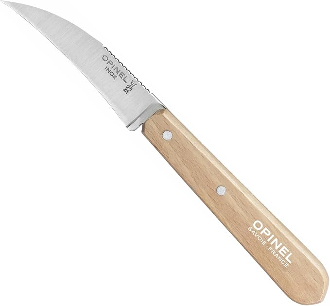 OPINEL Les Essentials - Small Kitchen 4 Piece Knife Set - Paring, Serrated, Peeler, Vegetable Knife, Corrosion Resistant High Carbon Steel, Made in France (Loft)