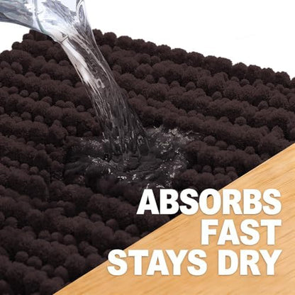 OLANLY Bathroom Runner Rugs 59x20, Thick Soft Absorbent Chenille Bath Rugs
