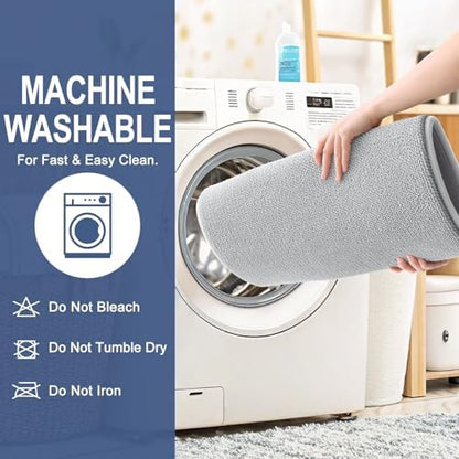 OLANLY Memory Foam Bathroom Runner Rugs 59x24, Long Bath Mats, Light Grey