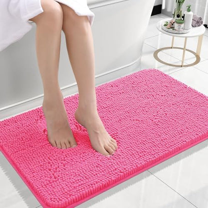 OLANLY Small Bathroom Rugs 24x16, Extra Soft Absorbent Chenille Bath Rugs