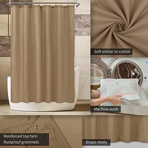 ALYVIA SPRING Extra Long Waterproof Shower Curtain or Liner Coffee, 72x84