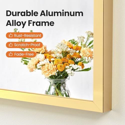 Sweetcrispy 22"x 30" Arched Gold Bathroom Mirrors for Wall