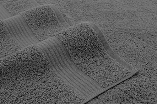 American Veteran Towel, Hand Towels for Bathroom Set of 4, 100% Cotton Turkish Hand Towel Sets, Soft Hand Face Towels, Dark Gray Hand Towels