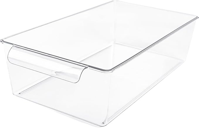 4Pack 2-Tier Bathroom Storage Organizer, Clear Under Sink Organizers Kitchen Vanity Counter Storage Container, Medicine Cabinet Drawers Bins, Pull-Out Organization with Track for Pantry