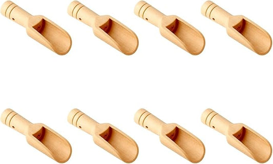 8pcs Mini Wooden Spoons，Mini Bamboo Spoons for Bath Salts, tea scoop, Washing Powder spoon，wooden candy spoon