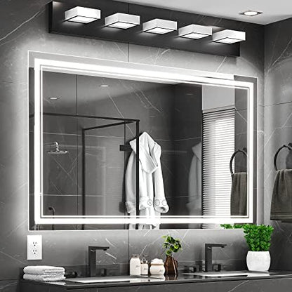 Ratsamee 60"x36" LED Bathroom Mirror with Lights, Backlit + Front Lit
