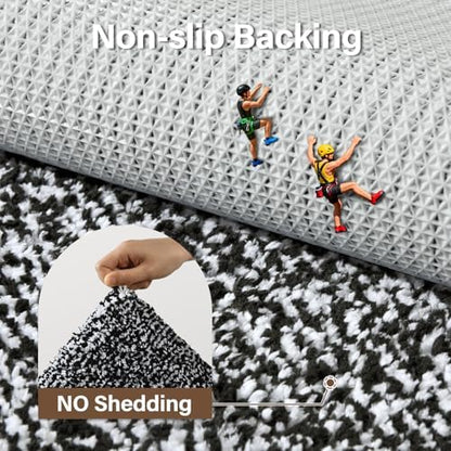 40x24 Large Bathroom Rugs Non Slip Washable, Soft Absorbent Bath Mat Black