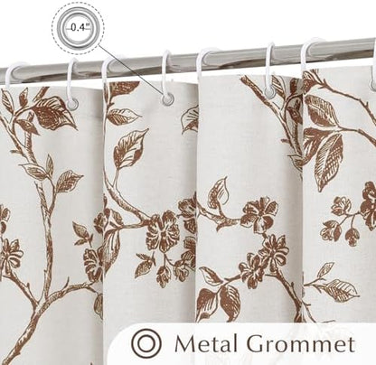 MitoVilla Small Stall Cotton Floral Shower Curtain for Bathroom,36 x 72