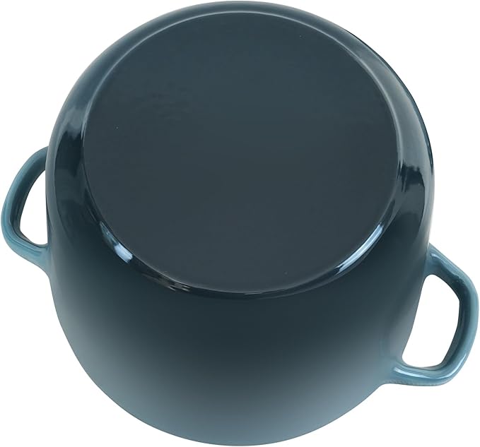 Flavehc Dutch Oven Pot with Lid 1.8 Qt Cast Iron Dutch Oven for Bread Baking, Slateblue Enameled Cast Iron Rice Pot, Small Deep Dutch Oven for Rice, Beans & Side Dishes