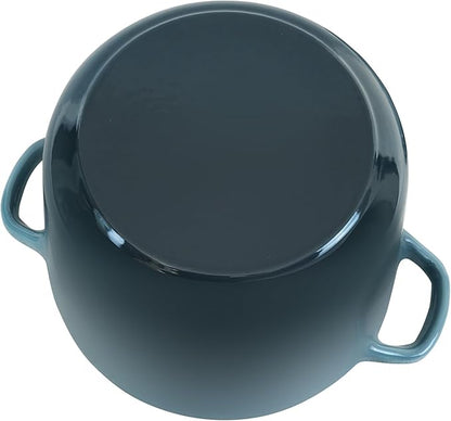 Flavehc Dutch Oven Pot with Lid 2.8 Qt Cast Iron Dutch Oven for Bread Baking, Slateblue Enameled Cast Iron Soup Pot, Small Deep Dutch Oven for Soup, Stews & Small Family Meals