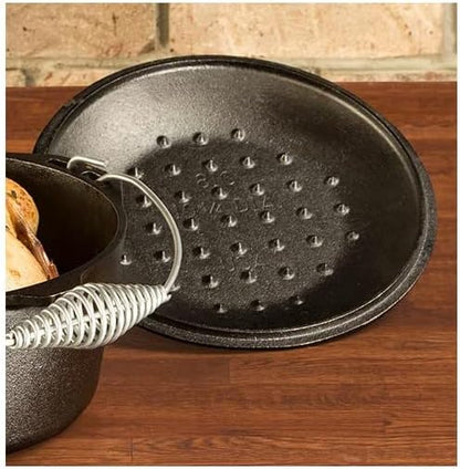 Lodge Seasoned Cast Iron Lid - 10.25 Inches - Heavy-Duty Iron Cookware Cover for Heat Retention - Seasoned Skillet or Dutch Oven Cover - Replacement Lid