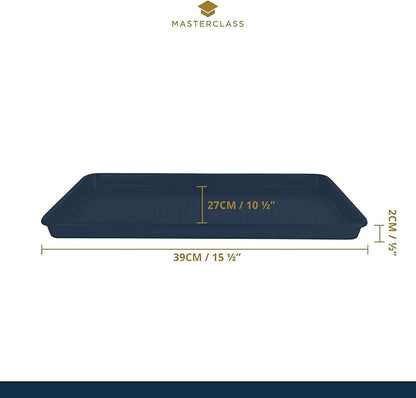 MasterClass Crusty Bake, Baking Tray with PTFE, PFOA and BPA Free Non Stick, Robust 1mm Thick Carbon Steel, Cookie Sheet, Perforated Holes for Ultimate Crisp, Ultra Double Layer, 39x27cm, Grey
