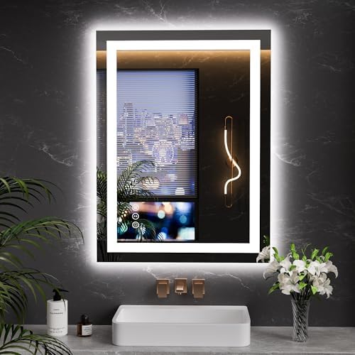 LOAAO 23.6"x31.5" LED Bathroom Mirror with Lights, UL Listed