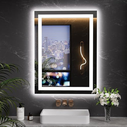 LOAAO 23.6"x31.5" LED Bathroom Mirror with Lights, UL Listed