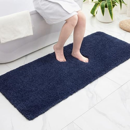 Disolla Navy Bathrom Runner Rug 24x59 - Large Soft Plush Bath Mat, Thick Long Non-Slip Shaggy Floor Mat, Ultra-Absorbent for Master Bathroom Bedroom