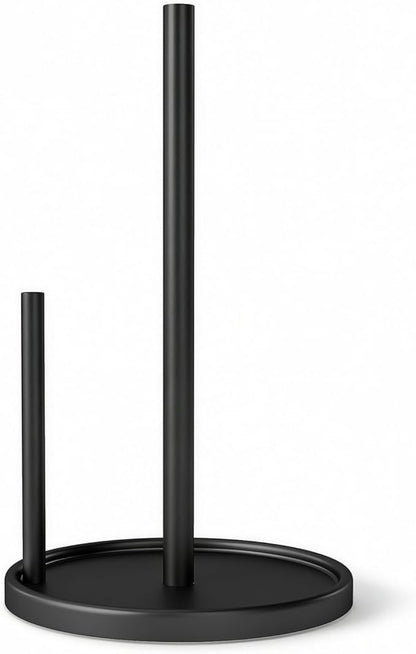 Jesginboo Paper Towel Holder Countertop, Black Kitchen Paper Towels Holder, Paper Roll Holder with Weighted Base