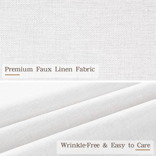 Furlinic Scalloped Shower Curtain 72x78 White No Hook Boho Linen Waterproof
