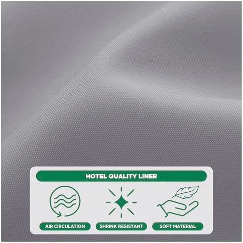 Fabric Shower Curtain Liner 72"Wx96"L-Silver Grey Extra Long Shower Liners