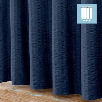 Aiyufeng Moga Navy Blue Shower Curtain 72 Inch Long for Bathroom
