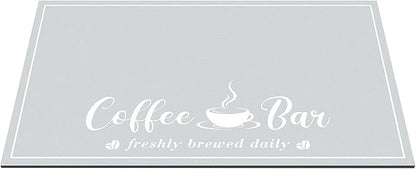 CooRug Absorbent Coffee Mat, Fashion Dish Drying Mat for Kitchen Counter Coffee Bar Accessories Espresso Machine Dish Rack 17" x 32" Light Grey