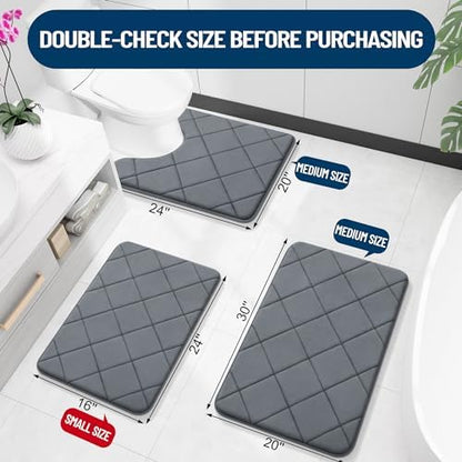 OLANLY Memory Foam Bath Mat 47x24, Ultra Soft and Absorbent Bathroom Rugs