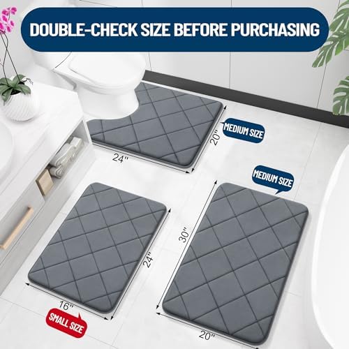 OLANLY Memory Foam Bath Mat 30x20, Ultra Soft and Absorbent Bathroom Rugs