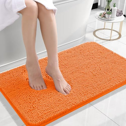 OLANLY Small Bathroom Rugs 24x16, Extra Soft Absorbent Chenille Bath Rugs