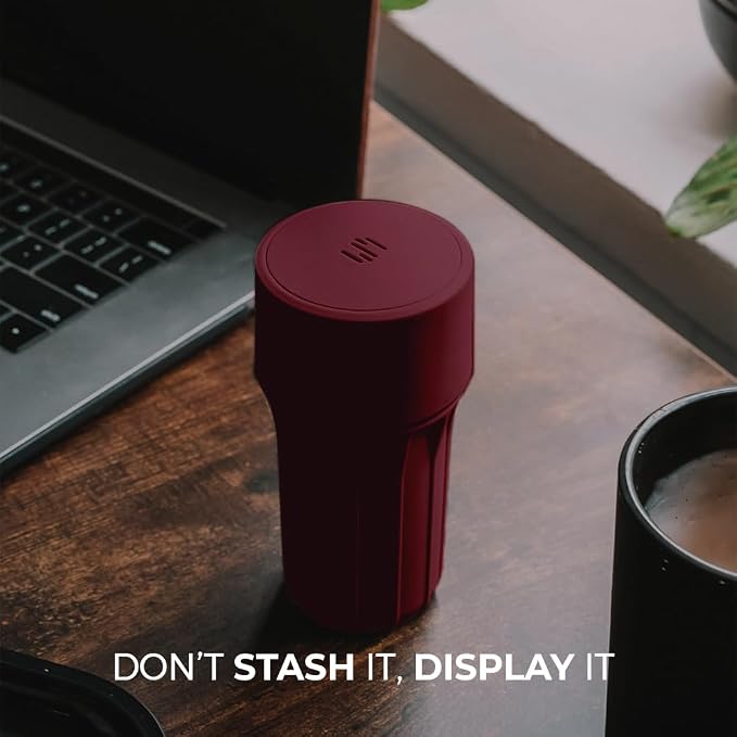 Staze Air Tight Smell Proof Container (148ml) – Vacuum Seal Jar - Waterproof Food Storage Canister, Portable Small Smell Proof Jar for Coffee, Herb, Spice & Gummies - (MIDNIGHT TRIO)