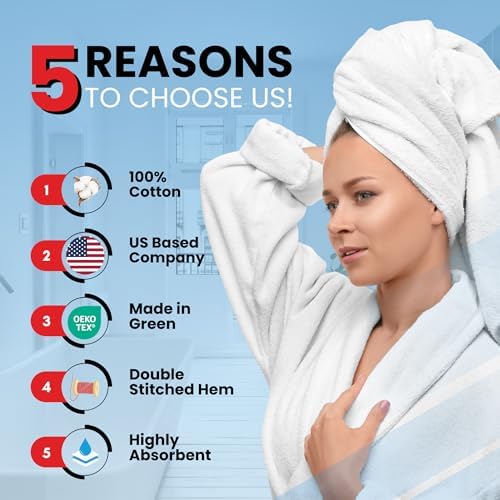 Infinitee Xclusives 100% Cotton Bath Towel Set – 8 Piece Bathroom Towel Set