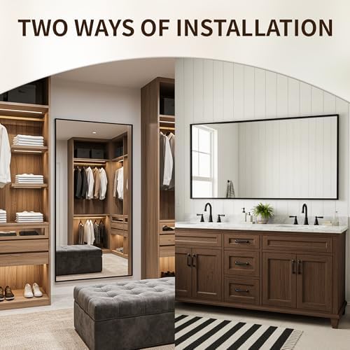 FICTOR Bathroom Vanity Mirror for Over Sink, 30" x 60", Black