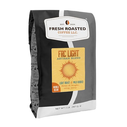 Fresh Roasted Coffee, FRC Light Roast Blend Whole Bean Coffee, Light Roast, Kosher, 2 lb (32 oz)