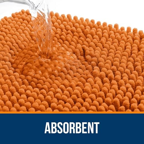 OLANLY Toilet Rugs U-Shaped 24x24, Soft Absorbent Chenille Contour Rugs