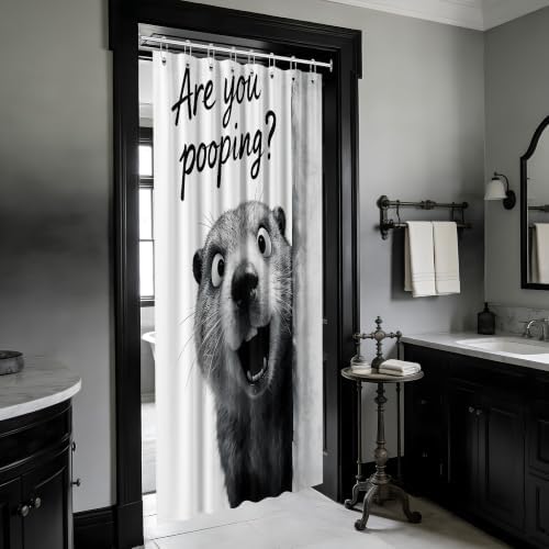 Small Stall Shower Curtain Rv are You Pooping Otter, 36 x 72 Inchs