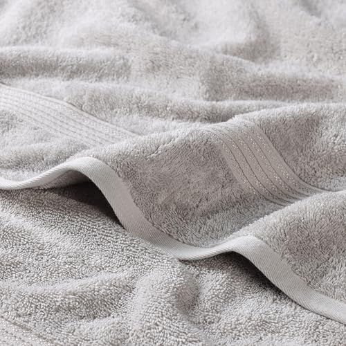 SUPERIOR Egyptian Cotton 9-Piece Towel Set, Assorted Towels for Home Bathroom, Guest Bath Decor Essentials, Includes 3 Bath, 3 Hand, 3 Face Towels/Washcloths, Quick Dry, Absorbent - Silver