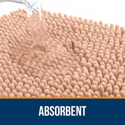 OLANLY Bathroom Runner Rugs 47x17, Extra Soft Absorbent Chenille Bath Rugs