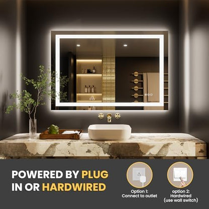 LOAAO 48"X24" LED Bathroom Mirror with Lights, UL Listed