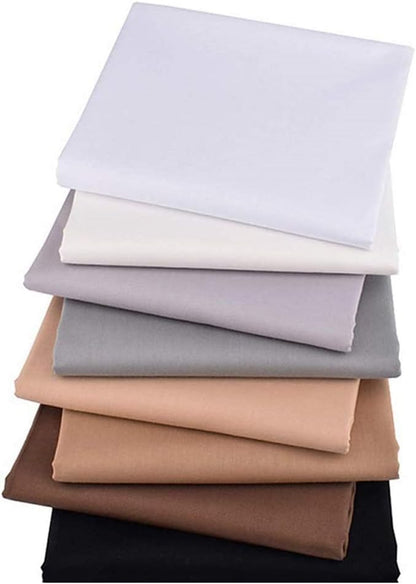Fabric, 8 pcs/lot Fat Quarter Fabric Bundles Top Cotton 19.69" x 19.69" (50cm x 50cm) Quilting Cotton Craft, Pre-Cut Squares Sheets for Patchwork Sewing Quilting Crafting, Solid Color.
