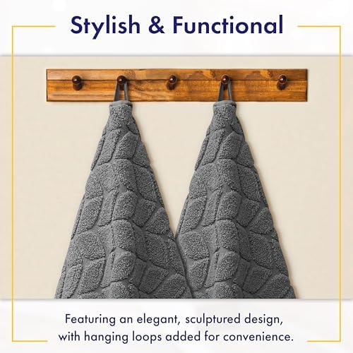 Alusa Home Ultra Soft & Stylish 700 GSM Luxury Bath Towels - 100% Zero-Twist, Long-Staple Cotton - Remarkably Absorbent & Quick Drying - 6 Piece Towel Set (Granite Grey)