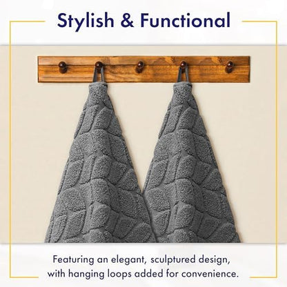 Alusa Home Ultra Soft & Stylish 700 GSM Luxury Bath Sheets | Pack of 2 | Extra Large 35x70 Inches | 100% Zero-Twist, Long-Staple Cotton | Remarkably Absorbent (Granite Grey)