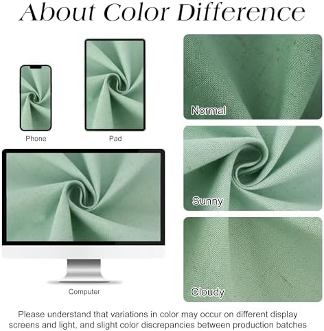 Naturoom Linen Shower Curtain 42x72 Inch for Bathroom Aqua Green 1 Panel