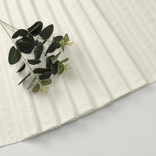 Aiyufeng Cream Stall Fabric Shower Curtain - Soft & Lightweight Small Shower Curtain with Texture for Narrow Stall Size, Machine Washable - 36x72, Cream