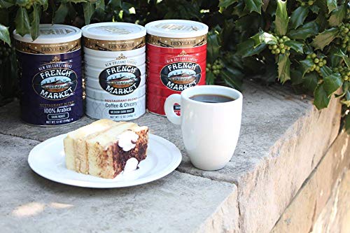 French Market Coffee & Chicory Restaurant Blend, Medium-Dark Roast Ground Coffee Metal Can, 12-Ounce (Pack of 4)