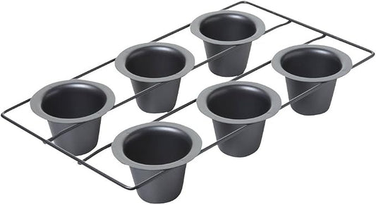 Chicago Metallic 6-Cup Popover Pan,Heavyweight Aluminized Steel with Nonstick Coating,Ideal for Yorkshire Pudding,Muffins,and Popovers,(Pack of 6)