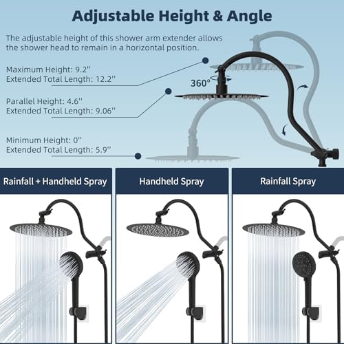 Hibbent All Metal cUPC Certified Shower Head, 10'' Rainfall Shower Head