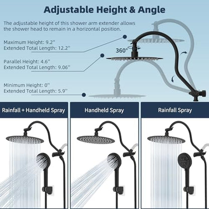 Hibbent All Metal cUPC Certified Shower Head, 10'' Rainfall Shower Head