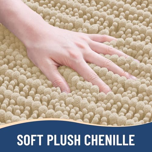 Arotive Bathroom Rugs Mat 36x24, Soft Absorbent Chenille Shaggy Bath Mat