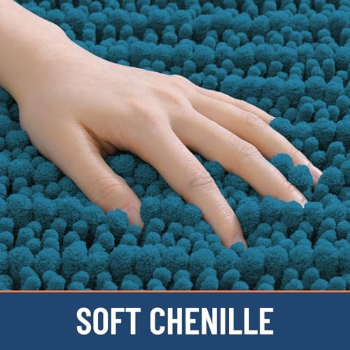 Smiry Bathroom Rugs 24X16, Extra Soft Rubber Backing Chenille Bath Mats