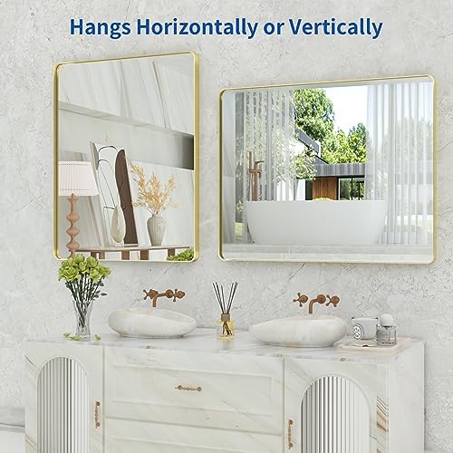 WEER Gold Bathroom Vanity Mirror 40X32 Inch
